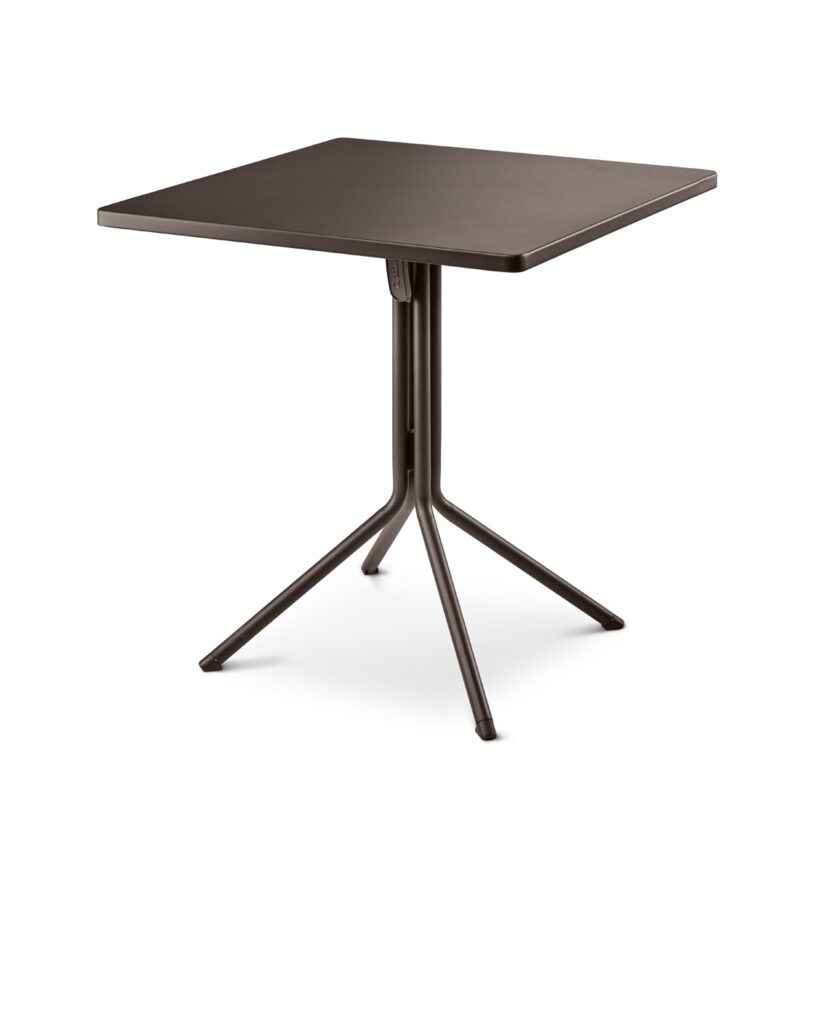 tavolo ramatuelle 70x70 cm in lamiera piede ribaltabile